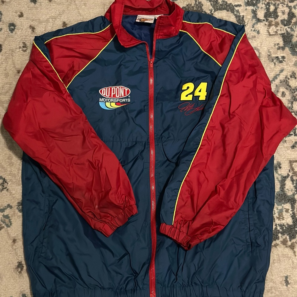 Red and blue vintage Jeff Gordon NASCAR windbreaker jacket